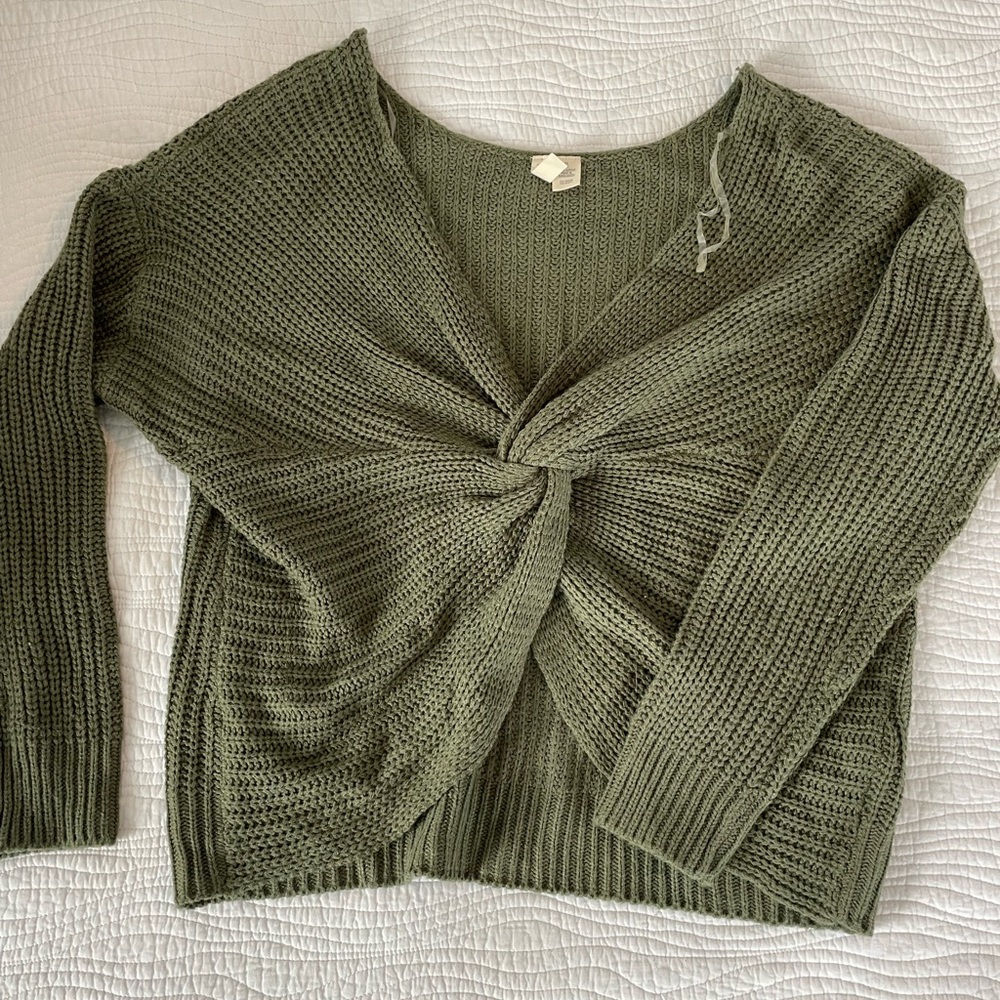 Army green sweater